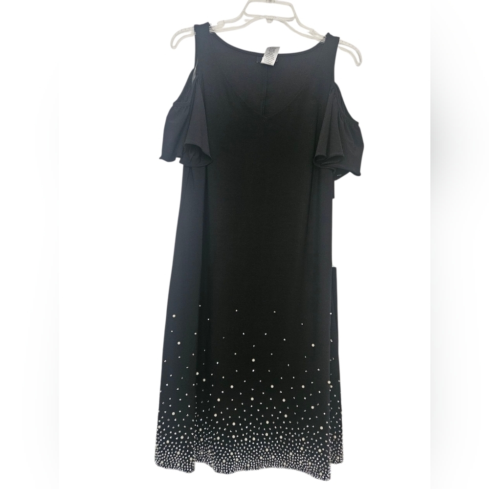 MSK Beaded Hemline Cold-Shoulder Cocktail Dress Women M - NWT